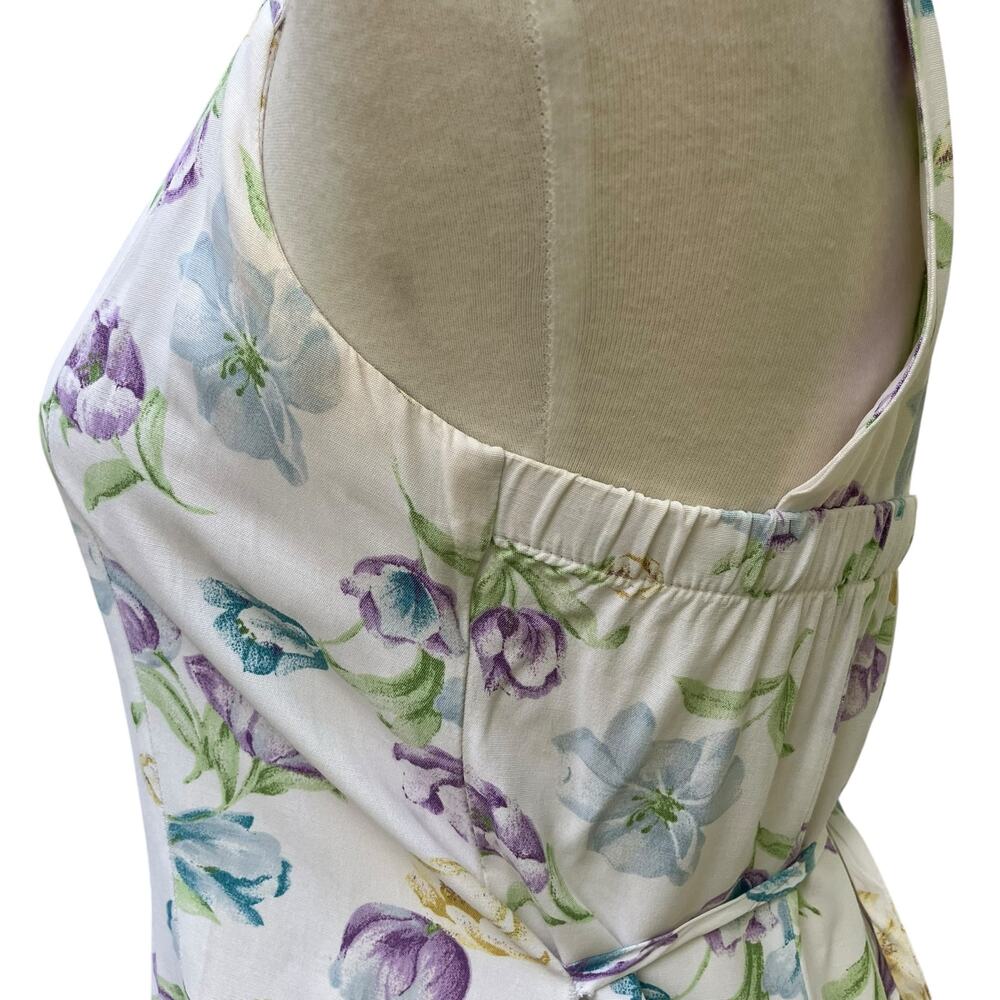 VTG 90s Dress New Moves Sz S Sz Floral Knee Length Tie Back Coquette Prairie - Picture 6 of 15